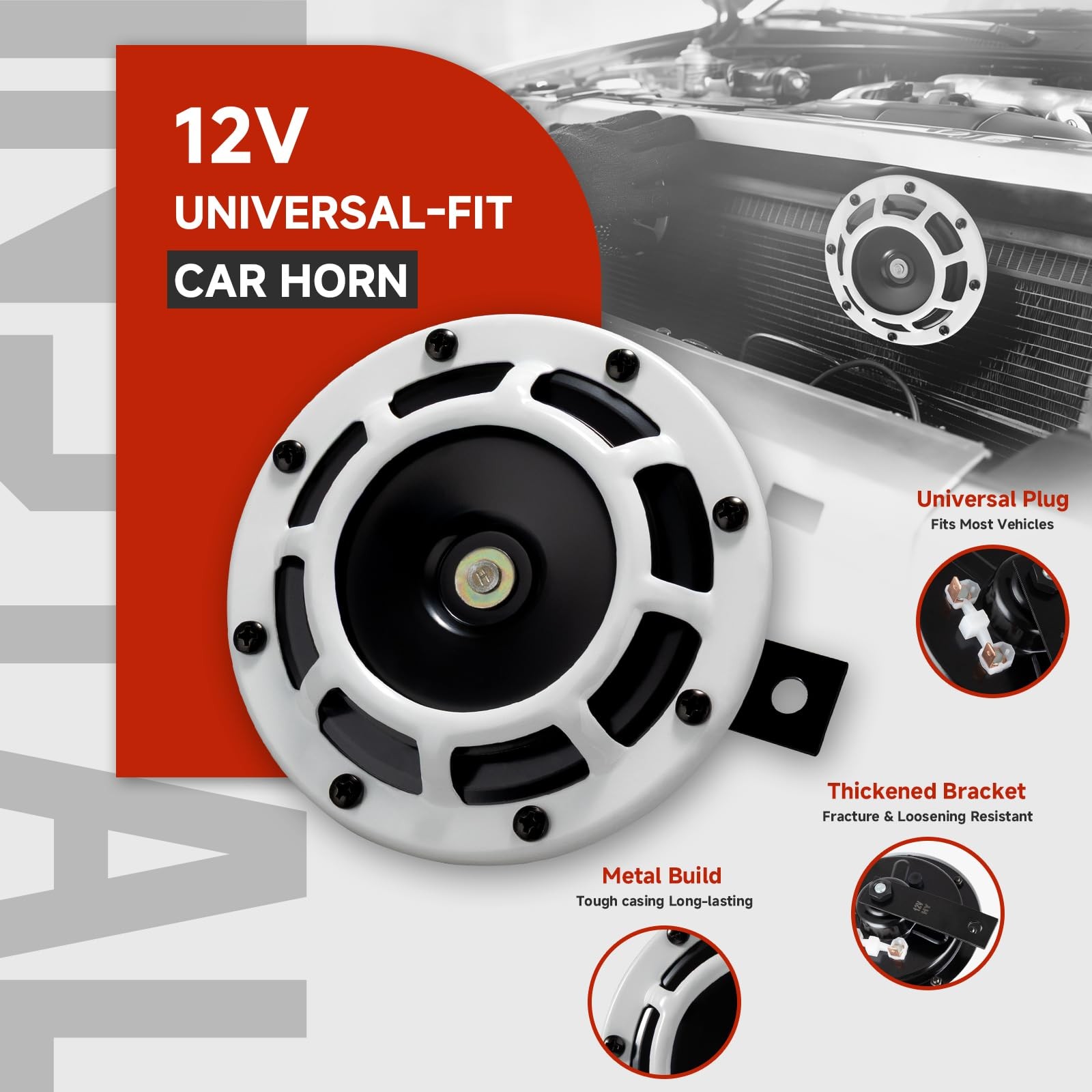 AOLIHAN Car Twin Horns Kit, Train Horn for Car, Round Loud Horns Speaker, Met…