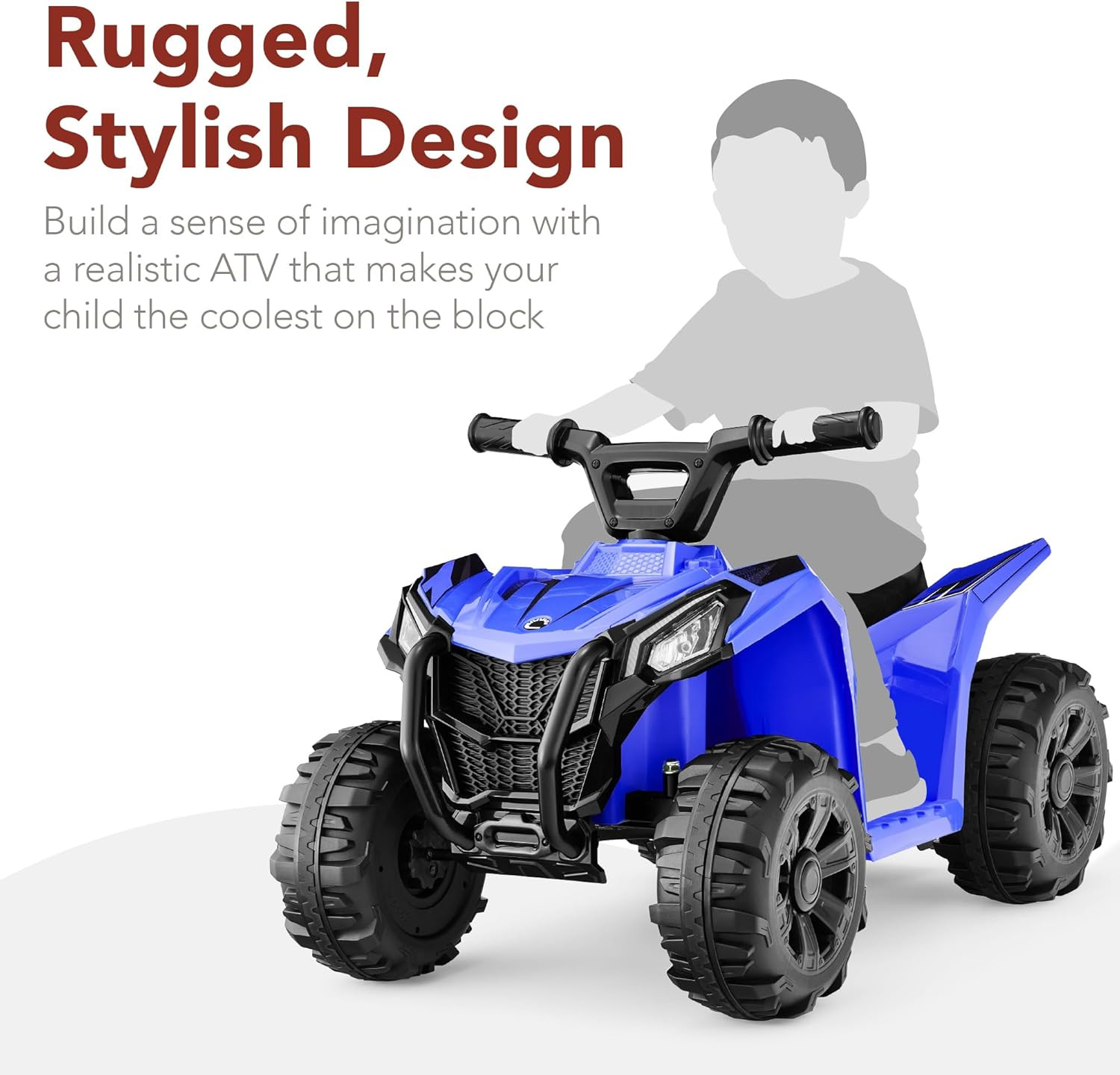 6V Kids Ride on Toy, 4-Wheeler Quad ATV Play Car W/ 1.8MPH Max Speed, Treaded Ti