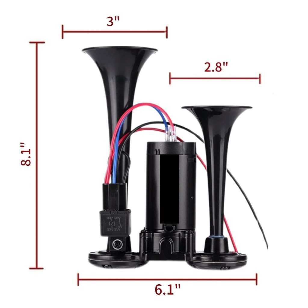12V 600DB Car Air Horn, Super Loud Air Horn for Truck, Dual Electric Air Horn…