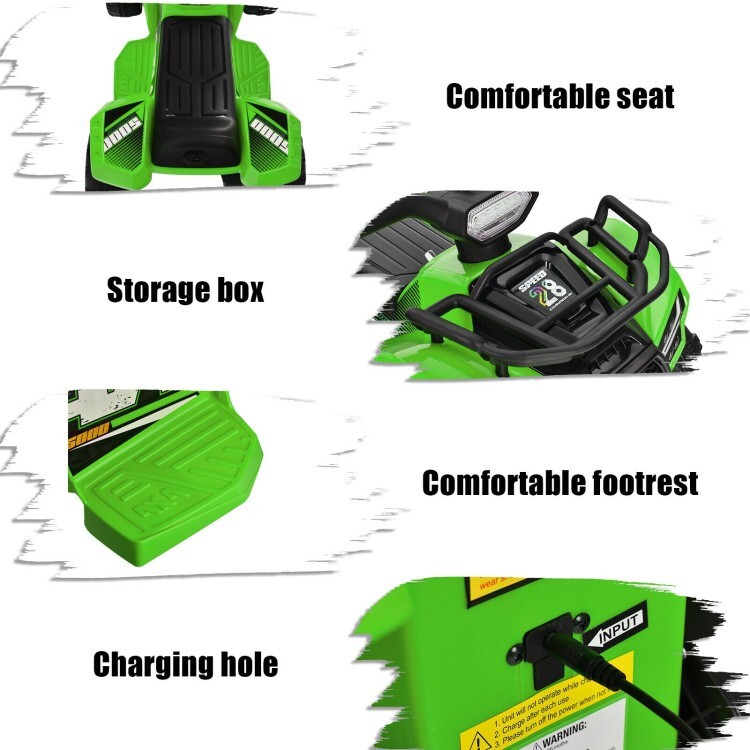6V Rechargeable Battery Electric Kids Ride On ATV Quad Car w/ LED Light and MP3