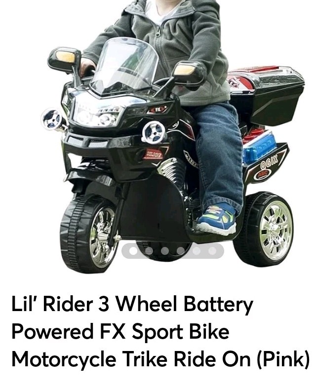 Lil’ Rider 3 Wheel Battery Powered FX Sport Bike Motorcycle Trike Ride On (Pink)
