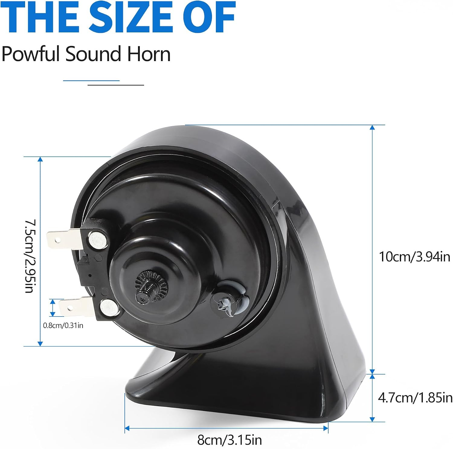 Car Horn，12V Super Loud Electric Waterproof Horn Kit, 2-Piece (1 High-Tone + 1 L