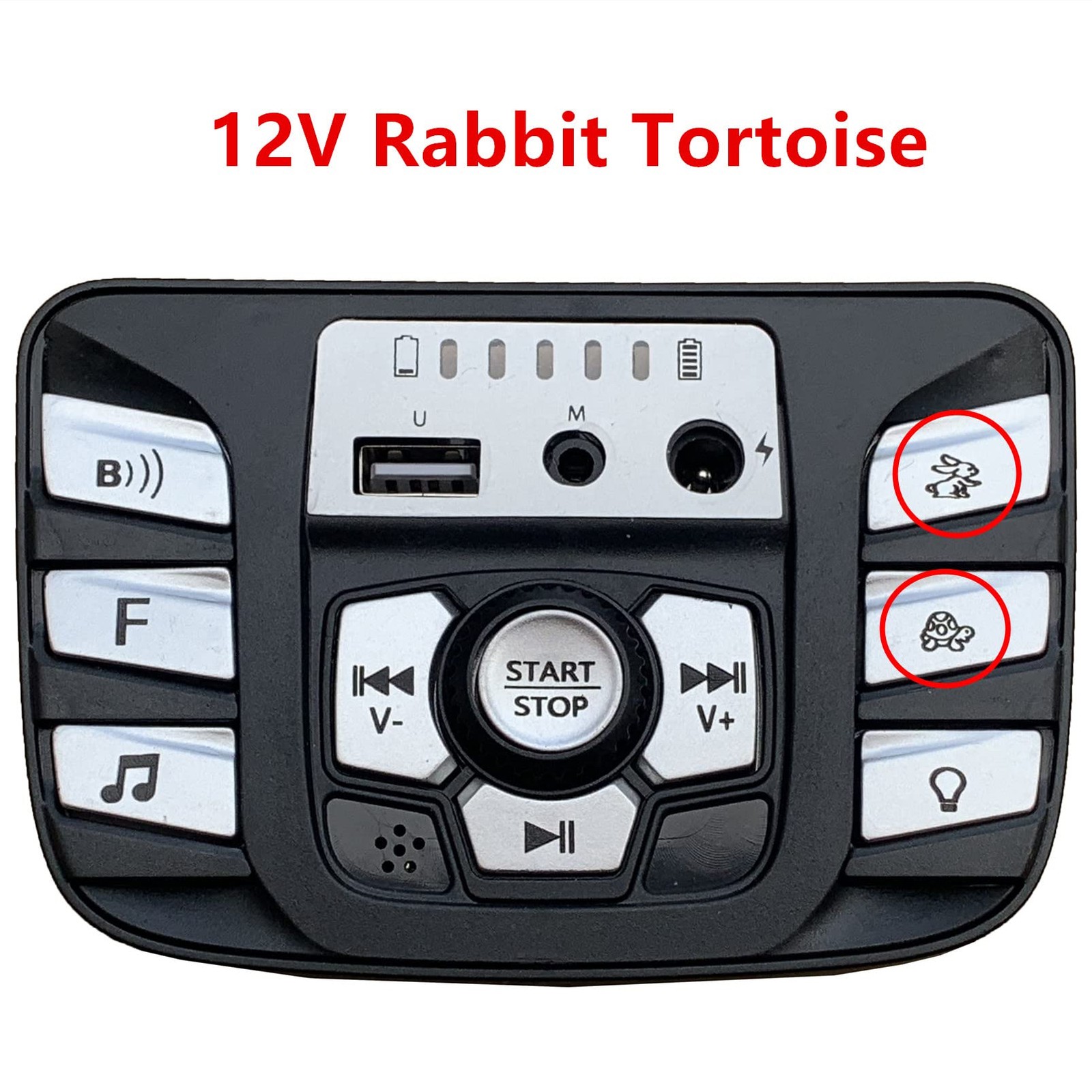 12V Rabbit Tortoise Children’s car Multifunctional Center Panel, Printed Circ…