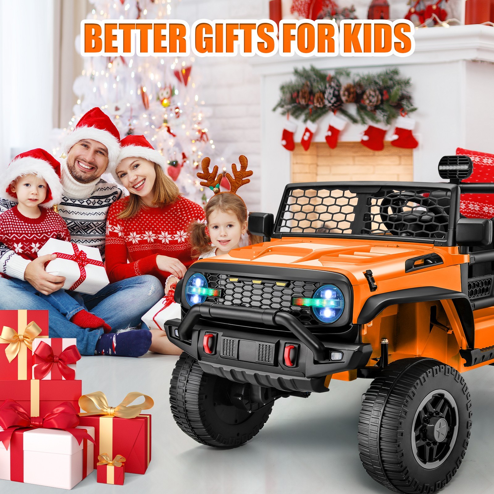 24V Kids Car Ride on Truck 4×100W Motors Electric Battery Power Wheels w/Remote