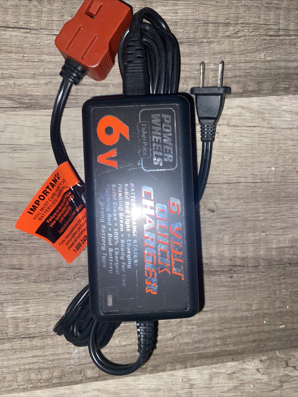 POWER WHEELS FISHER PRICE 6 VOLT QUICK BATTERY FAST CHARGER CAR 00801-1484 New