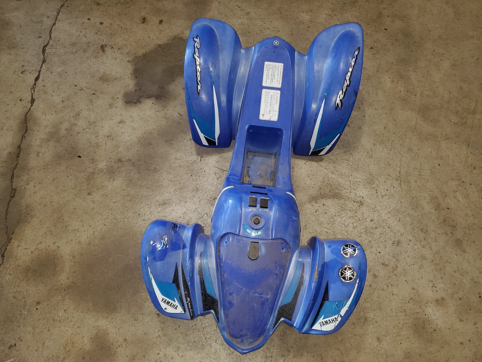 12V Yamaha Raptor Dumar Power Wheels Kids ATV Blue Plastic Body Fenders