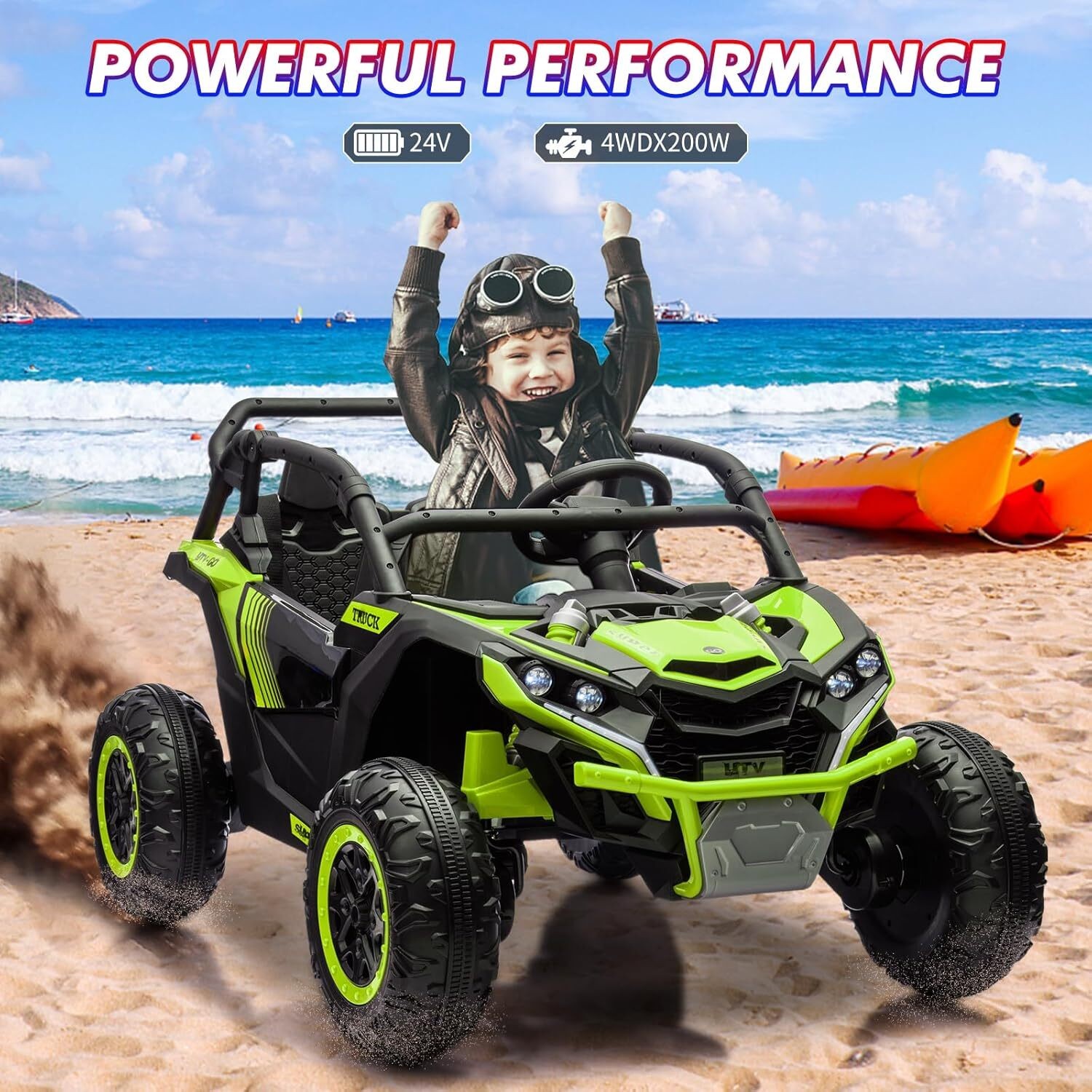 24V Kids Ride On UTV Car for Kids Electric Car Toys 4WD Off-Road W/ Remote Xmas