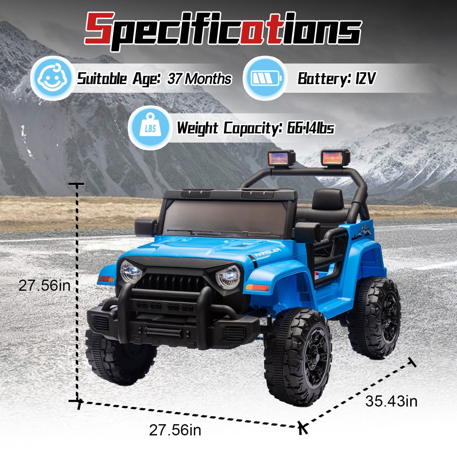 12V Electric Ride On Toys Jeep UTV Car for Kids w/Remote, Battery Powered Wheels
