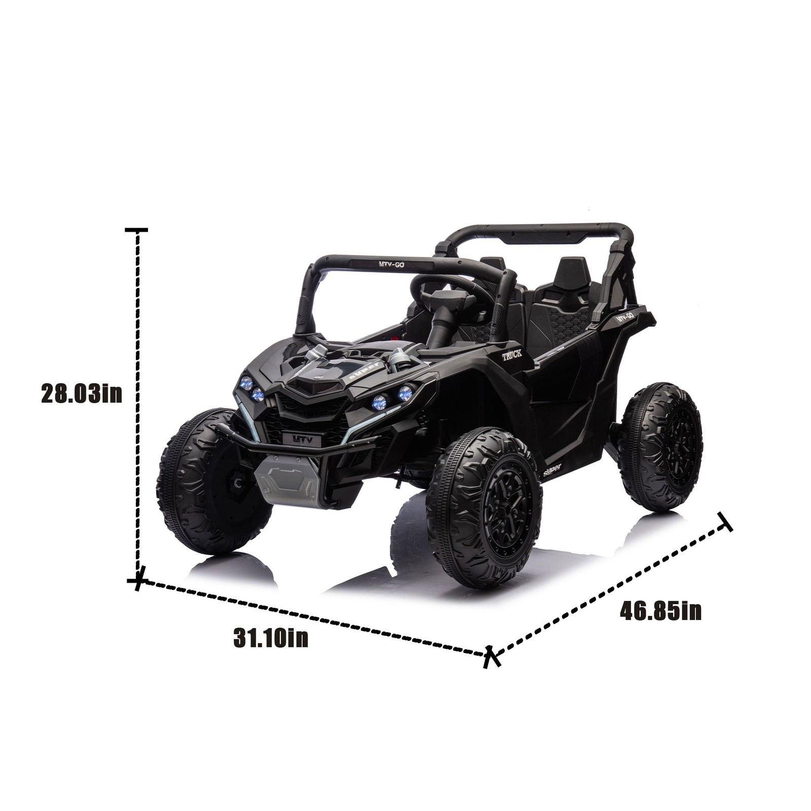 Black 24V Kids Electric Car 2 Seater Ride on Toy Battery Power w/ Parent Remote