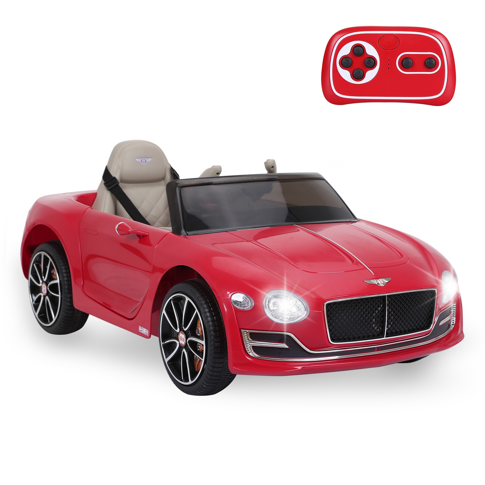 12V Electric Kids Ride On Car Bentley Licensed Battery Power Remote Control Red