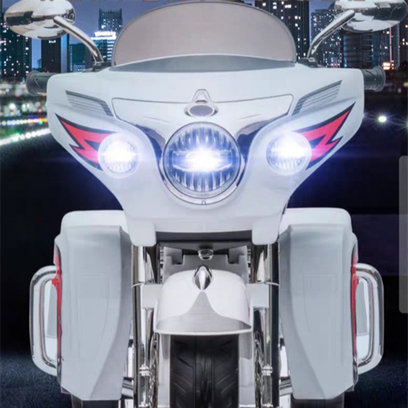 Kids Ride On Motorcycle 12V 2-Seat Electric Motorbike 3 Wheels for 3-8 Years Old
