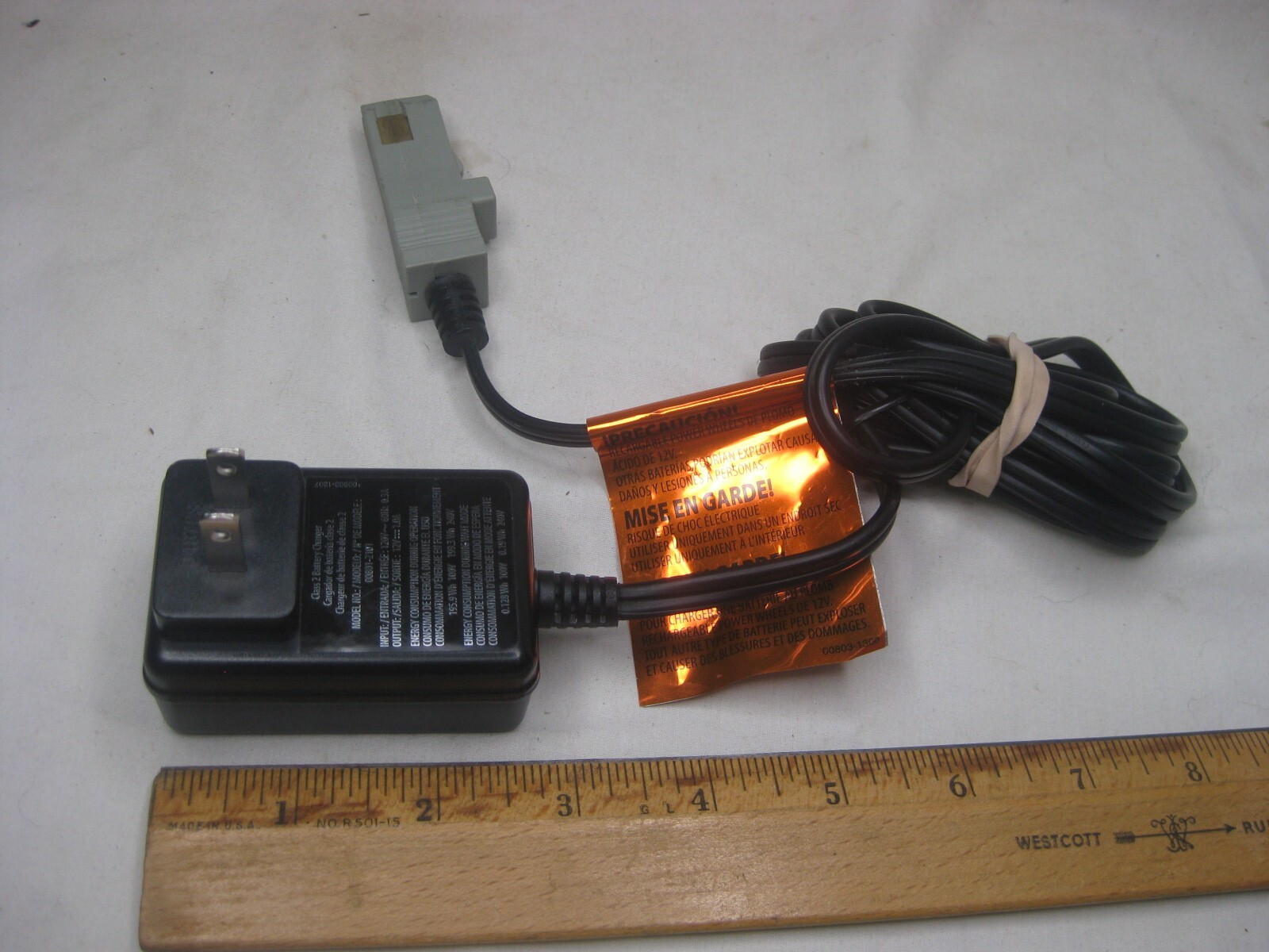 Fisher-Price POWER WHEELS Model 00801-2101 Class 2 Battery Charger power cord