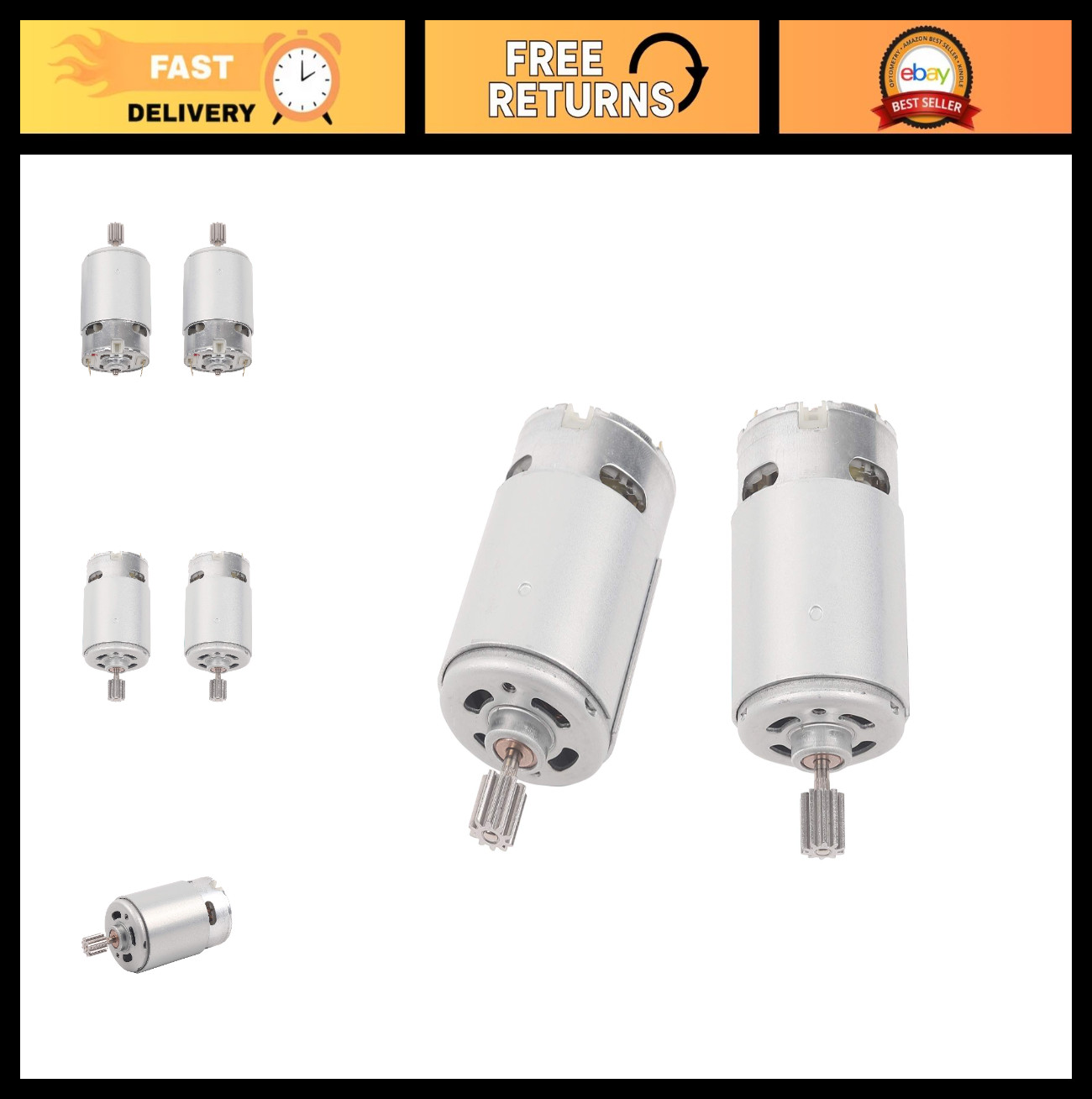 High-Speed 12V Electric Motor 550 40000RPM – 2 PCS Gearbox for Ride-On Cars