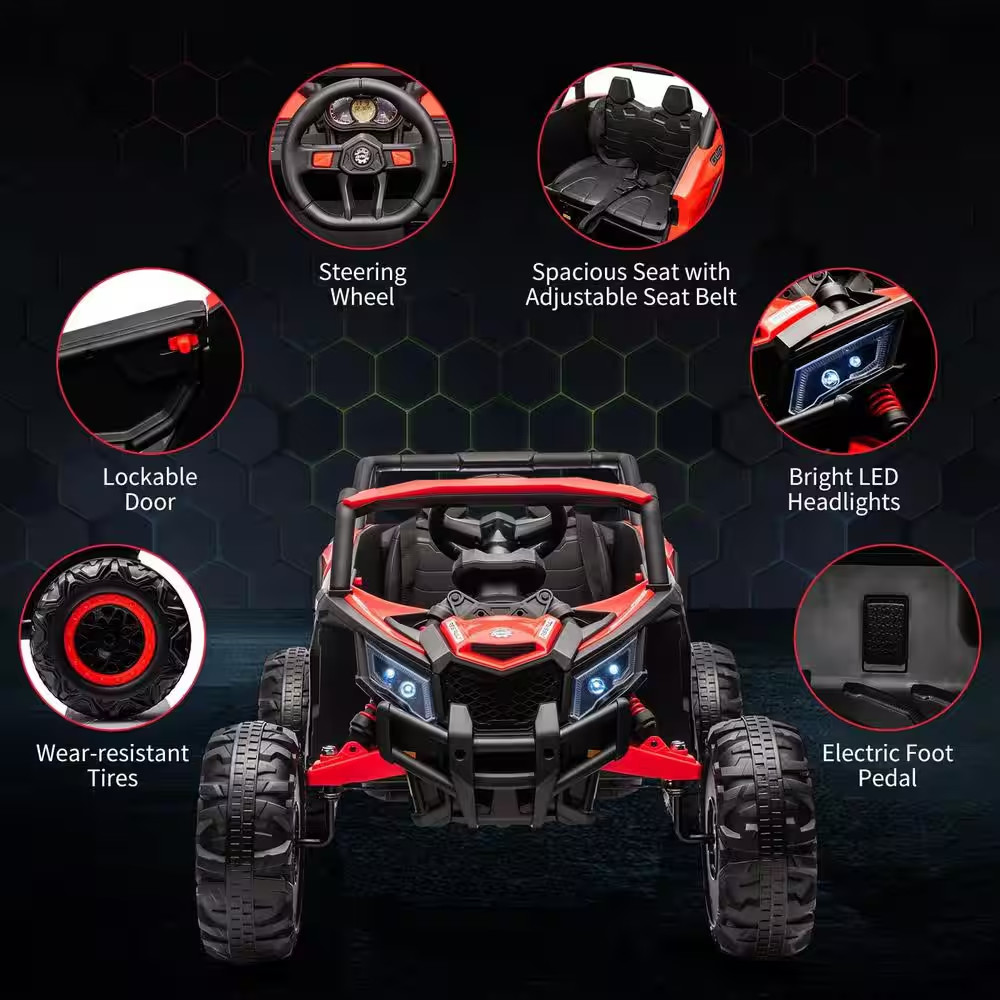 24V Ride-On UTV: Remote Control, 200W Motor, Spring Suspension, Music, LED Light