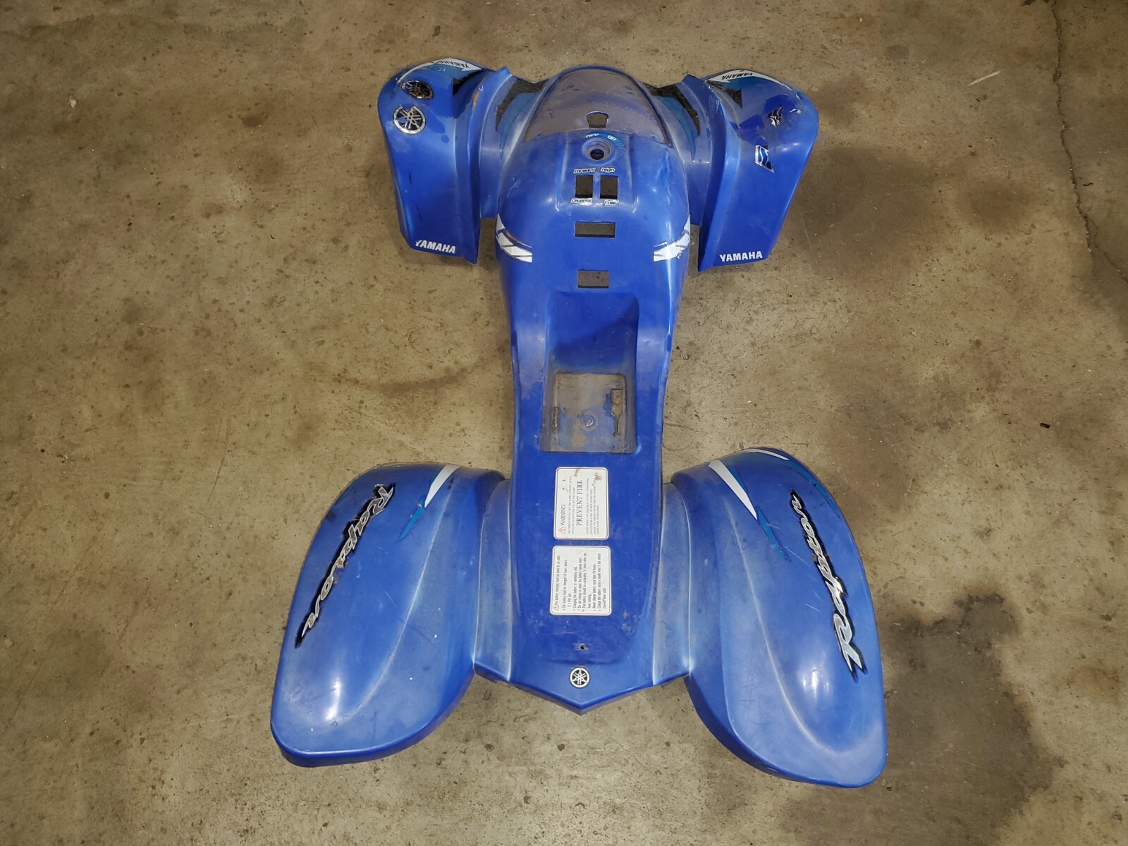 12V Yamaha Raptor Dumar Power Wheels Kids ATV Blue Plastic Body Fenders