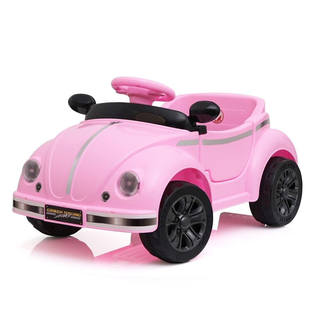 12V Kids Ride On Car W/2.4G RC,Classic Vintage Rounded Styling & Anti-Tip Design
