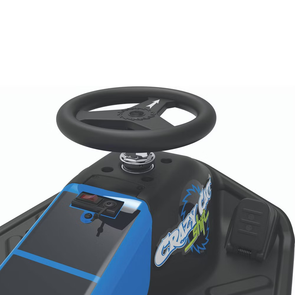 Razor 12V Crazy Cart Shift Electric Drifting Go Kart – Blue/Black