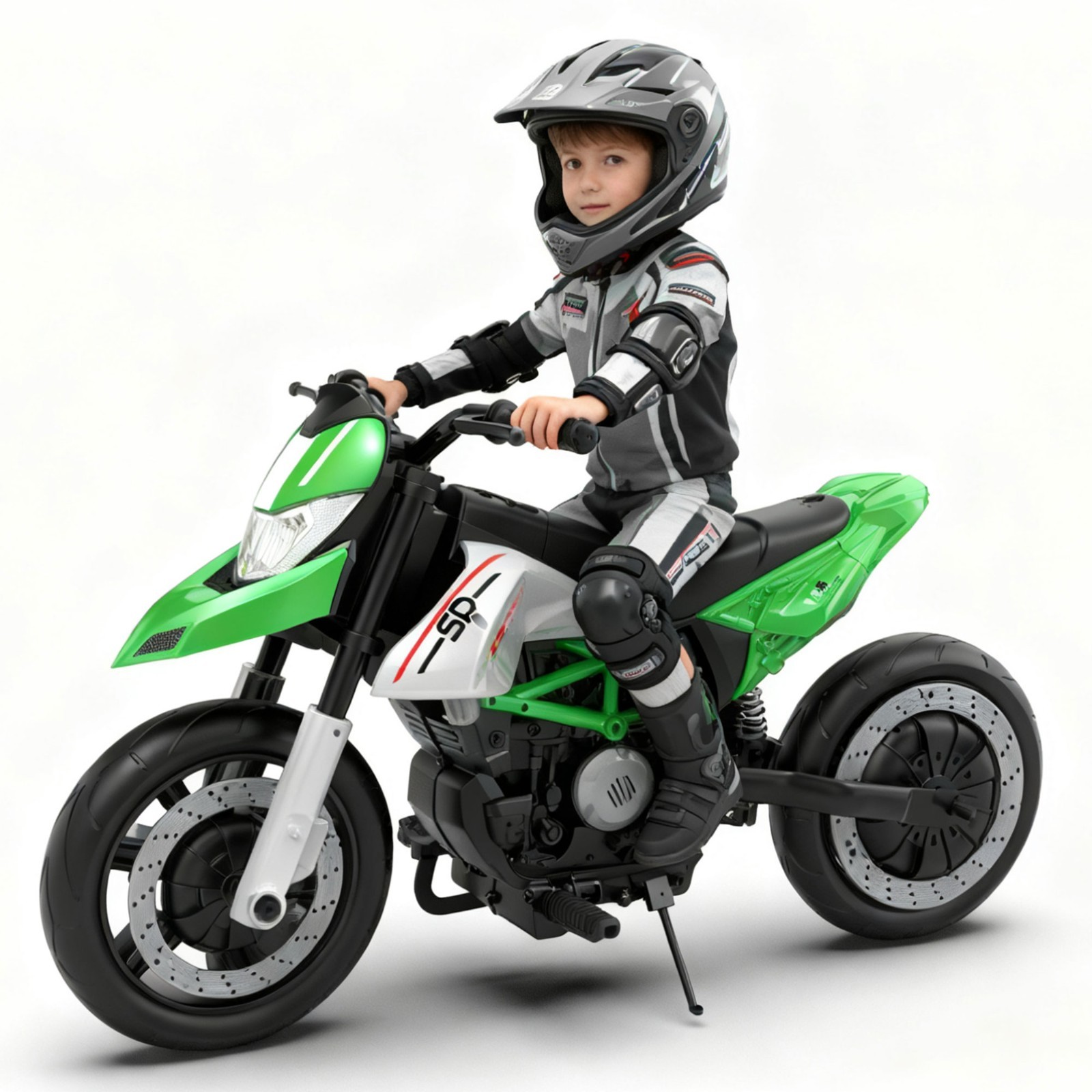 24V Kids Electric Motorcycle Ride On Toys Electric Bike for age 8+, Green