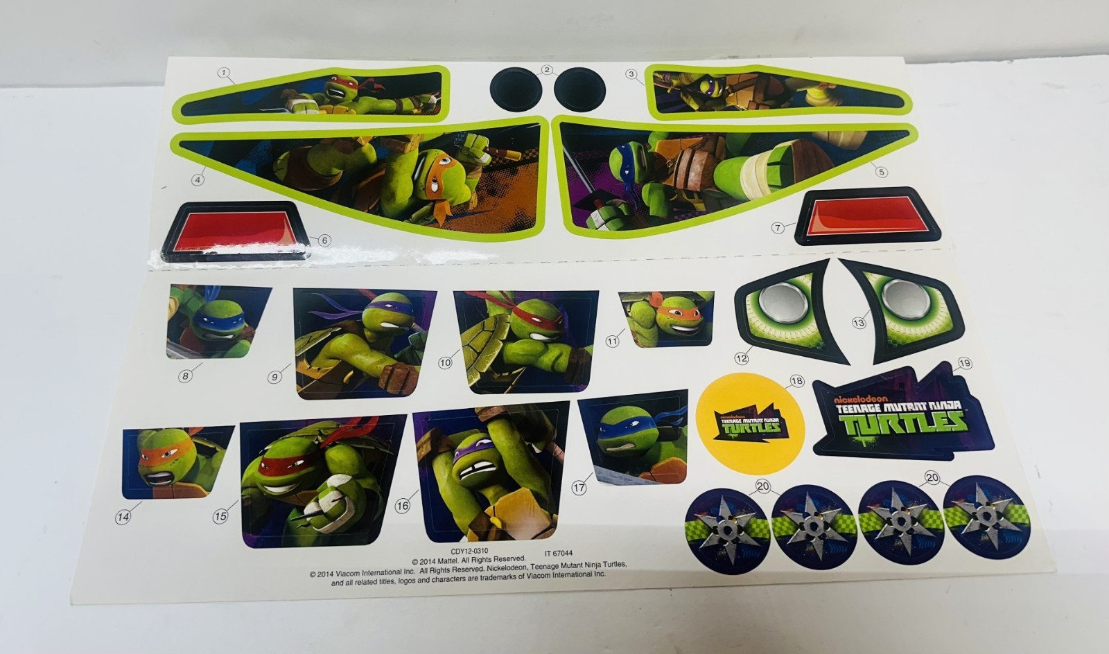 Genuine OEM Power Wheels Ninja Turtles Lil Dune Racer Label Sheet #CDY12-0310