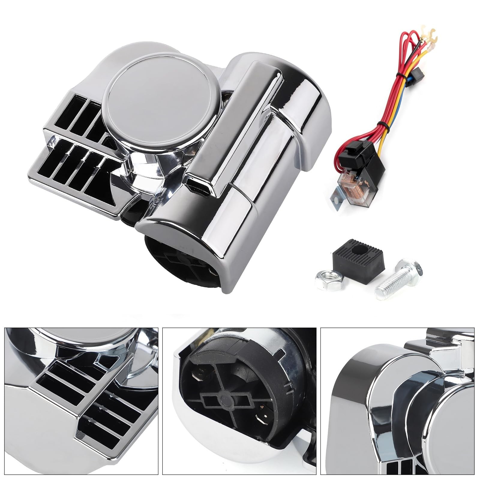 Silver 12V Super Loud 150DB Train Sound Horn Kit Car Motorcycle Truck Boat