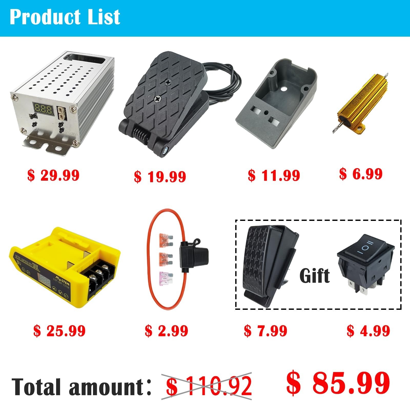 24V Power Wheels Conversion Kit – Low Voltage Protection, DC Motor Speed Control