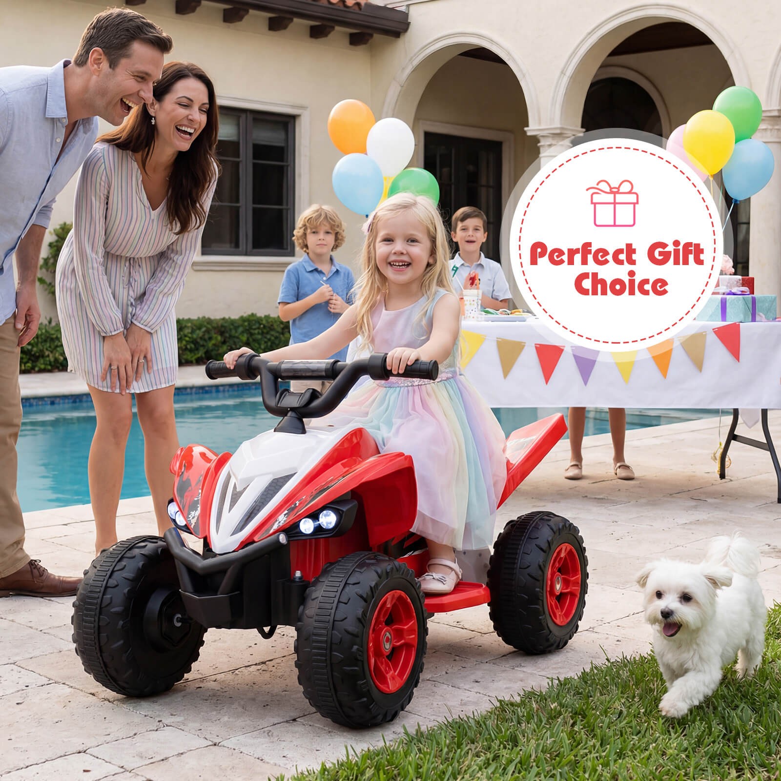 12V Quad 4 Wheeler Ride on Toy w/ Music, Light, USB Port, Wireless Connection