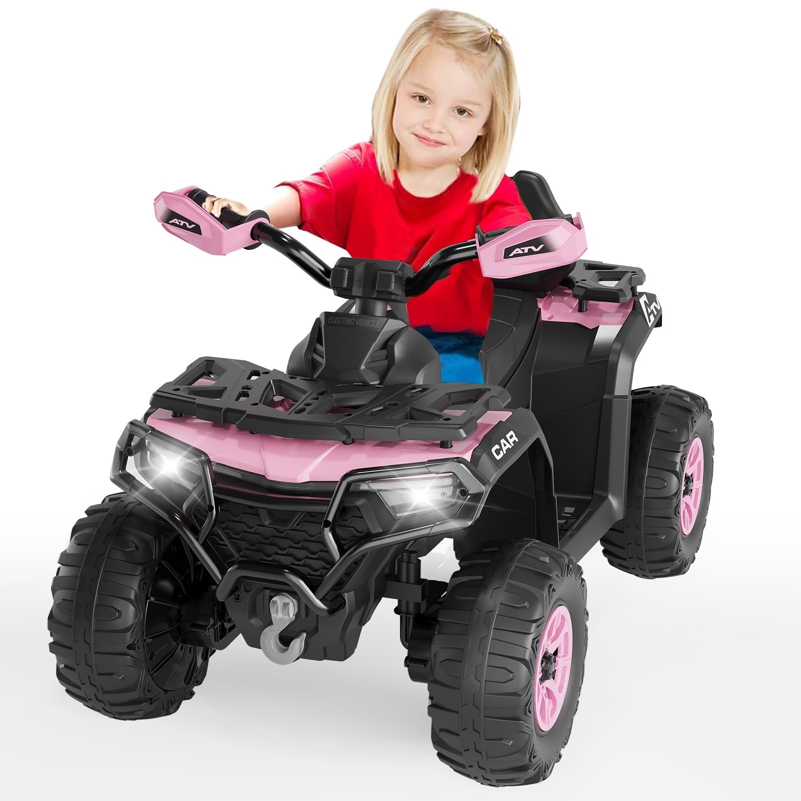 12V Kids Ride on Toy 4 Wheeler Quad Car 2x35W Bluetooth 4-6mph w/ Low&High Speed