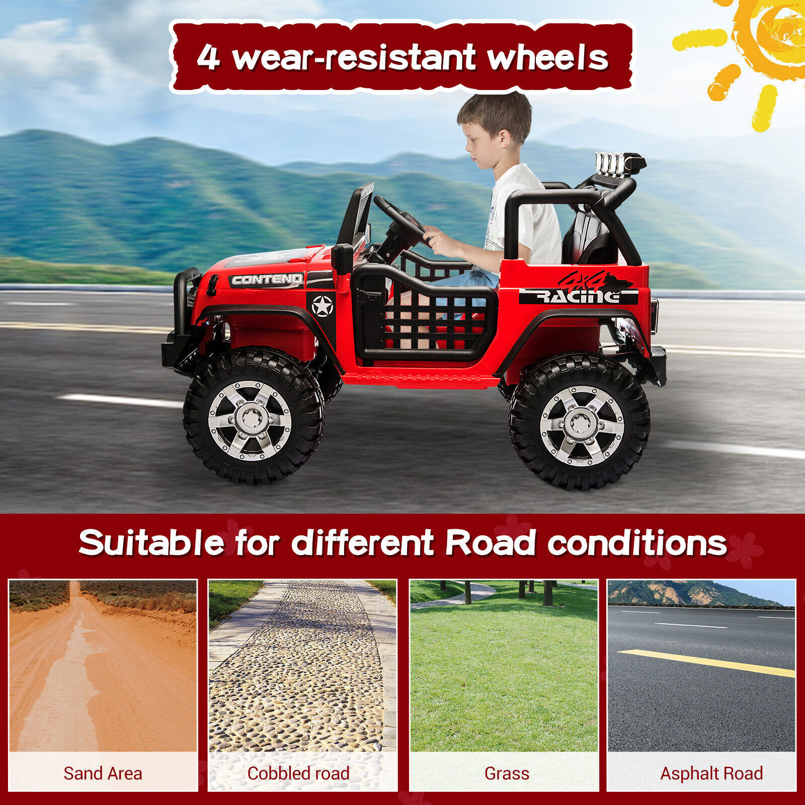 12V Kids Ride On Car 2 Seater Electric Vehicle Toy Truck Jeep MP3 w/ Remote Gift