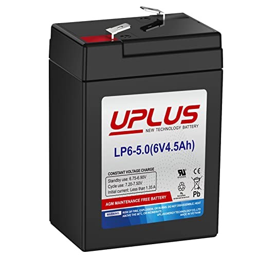 UPLUS 6V 4.5AH Rechargeable Battery, LP6-5.0 SLA AGM Replacement 6V 4.5Ah