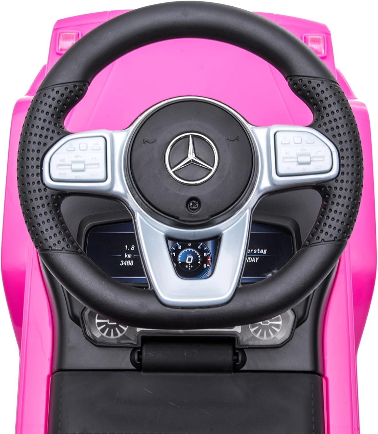 Pink Mercedes G-Wagon Push Car for Kids, Working Lights & Horn