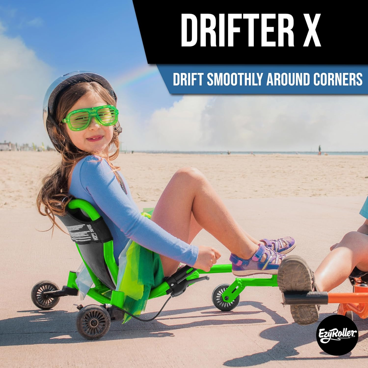 Drifter X Ride on Toy for Kids, Ages 4-12, up to 154 Lbs – Green