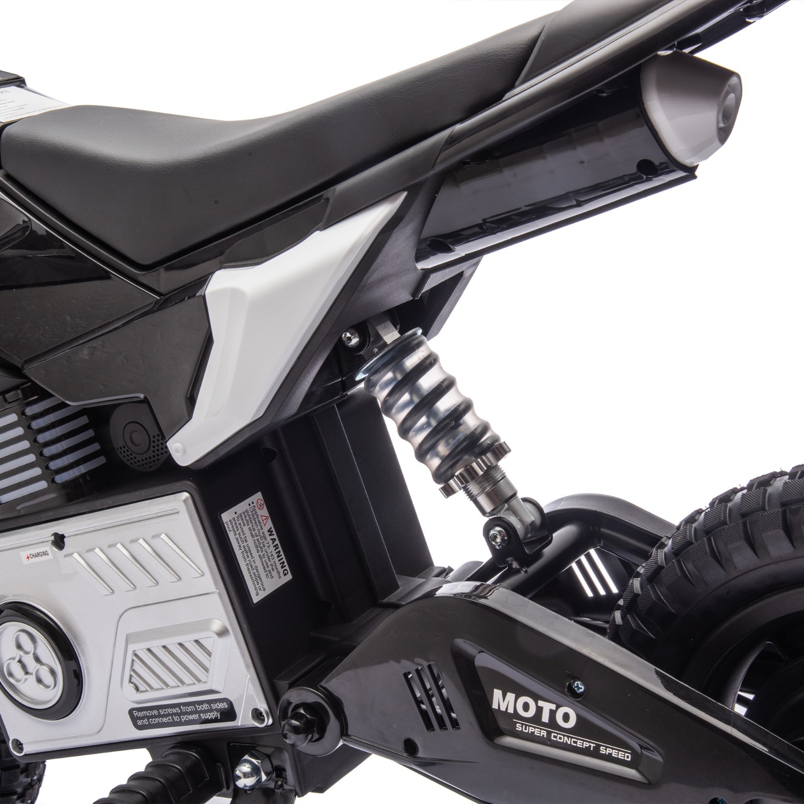 24V Kids Ride On Electric Dirt Bike Motocross 200W Motor Bluetooth LED Age 5-12