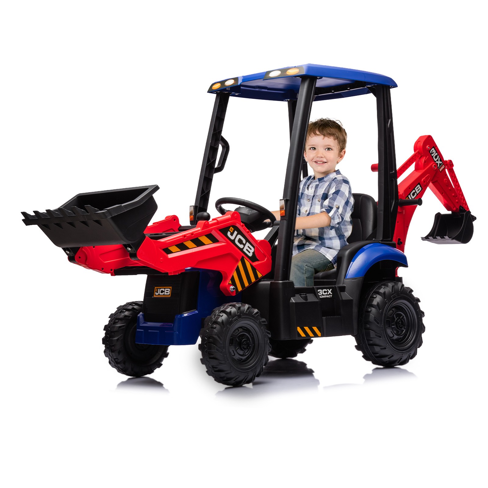 Ride on Tractor,Excavator & Bulldozer,Electric Vehicle w/ RC,Loader, Digger,Horn
