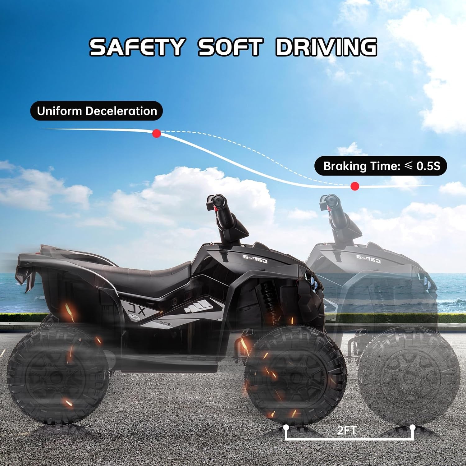 Garvee 12V Kids Ride On Car,4 Wheeler ATV Electric Vehicle Toy for Boys Girls