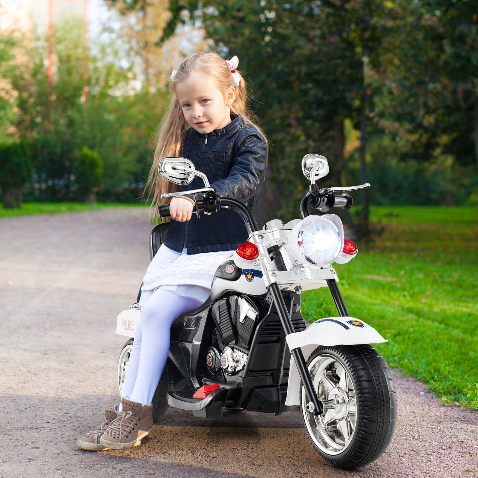 6V Kids Ride On Chopper Motorcycle 3 Wheel Trike w/ Headlight and Horn
