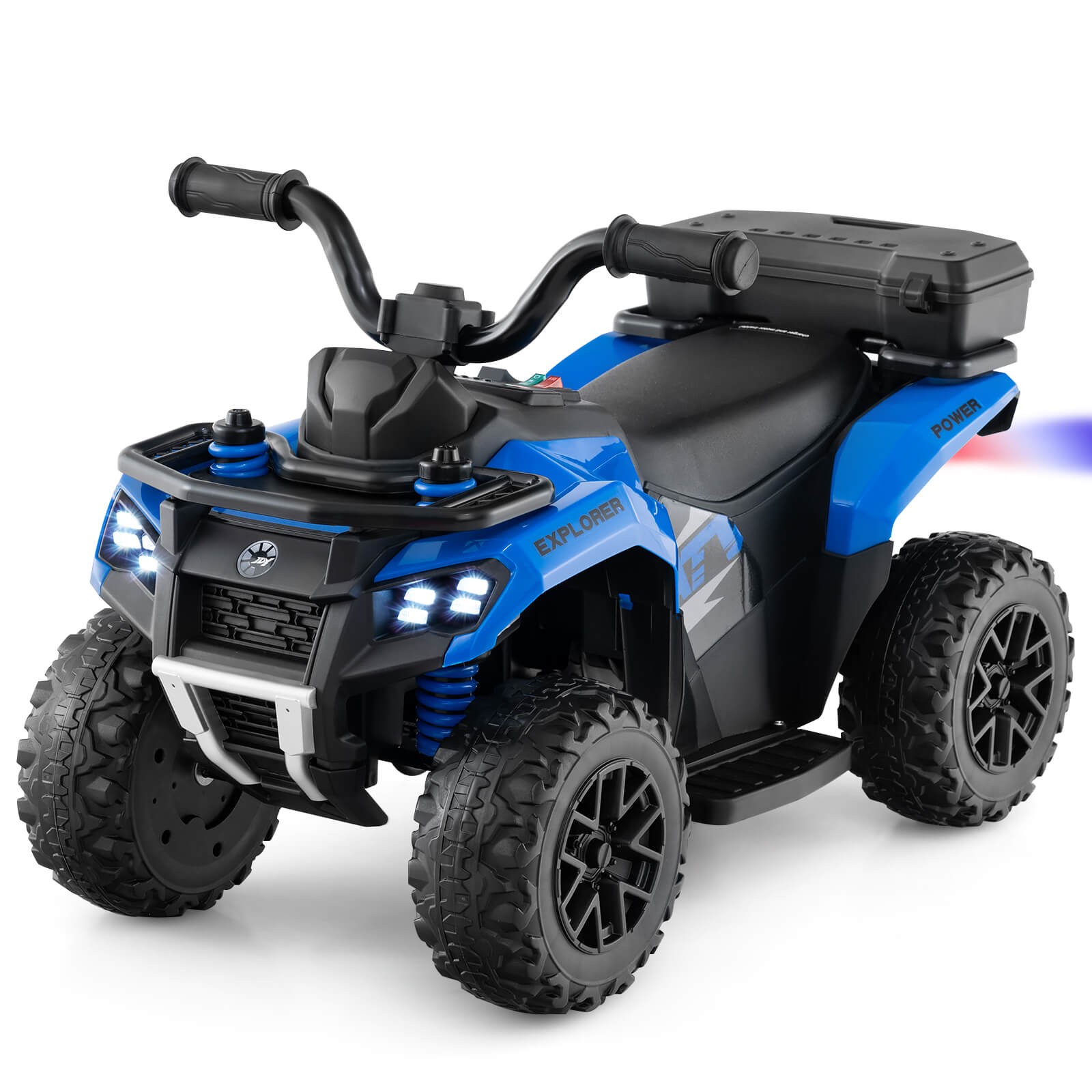 6V Kids Ride On ATV w/ Music & Spray Function USB Port Storage Box Toy Car