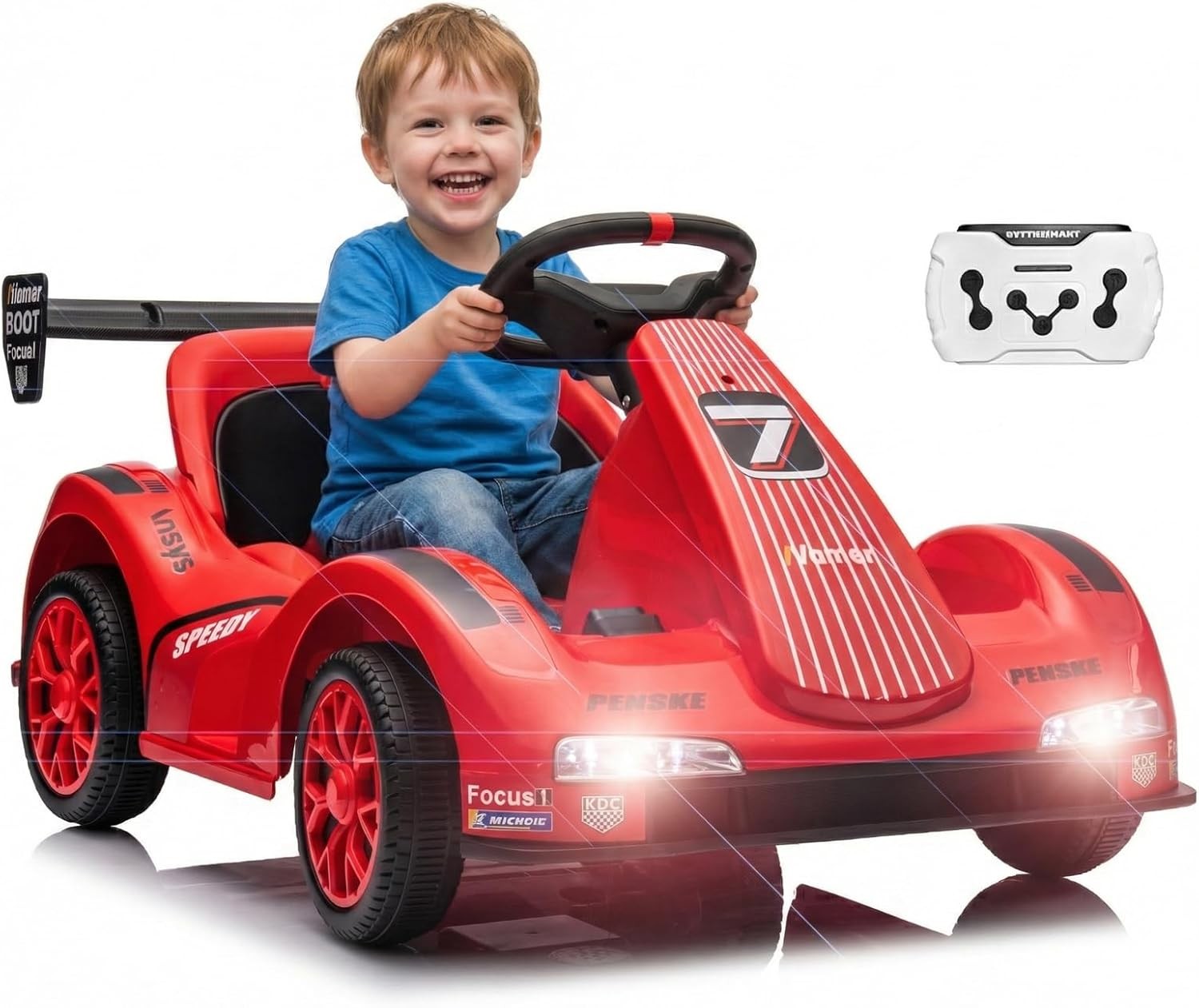 6v Electric Racer Go Kart for Kids with 2.4g Remote Control Ride on Toy for Kids