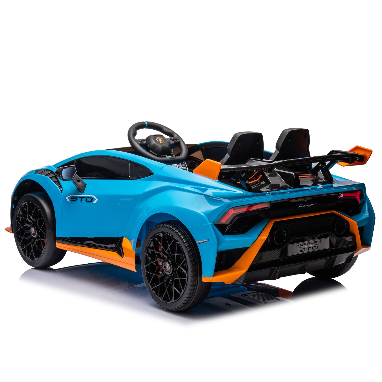 24V Kids Electric Ride-On Drift Car 1.86-5.59MPH Foam Front Wheels Ages 3-6 Blue