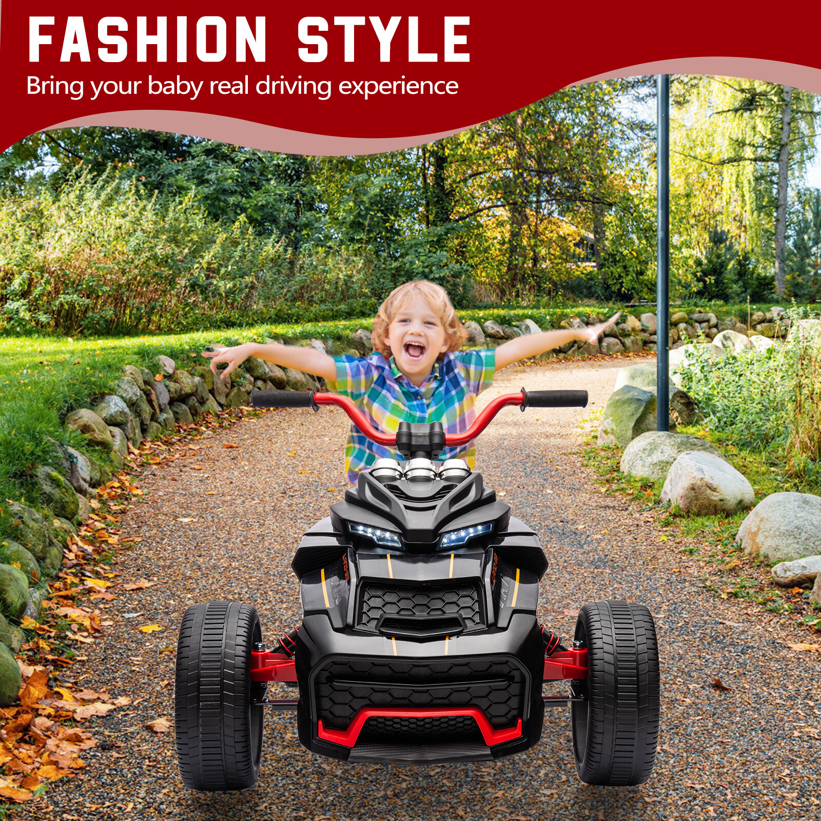 12V 3 Wheeler Ride On ATV Electric Motorcycle, Battery Powered Electric Vehicle