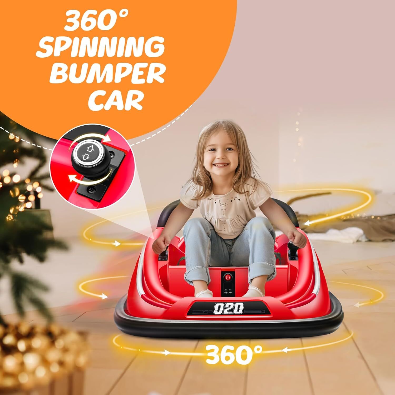 12V Kids Ride on Bumper Car 360° Spinning Electric Vehicle w/Remote Control MP3