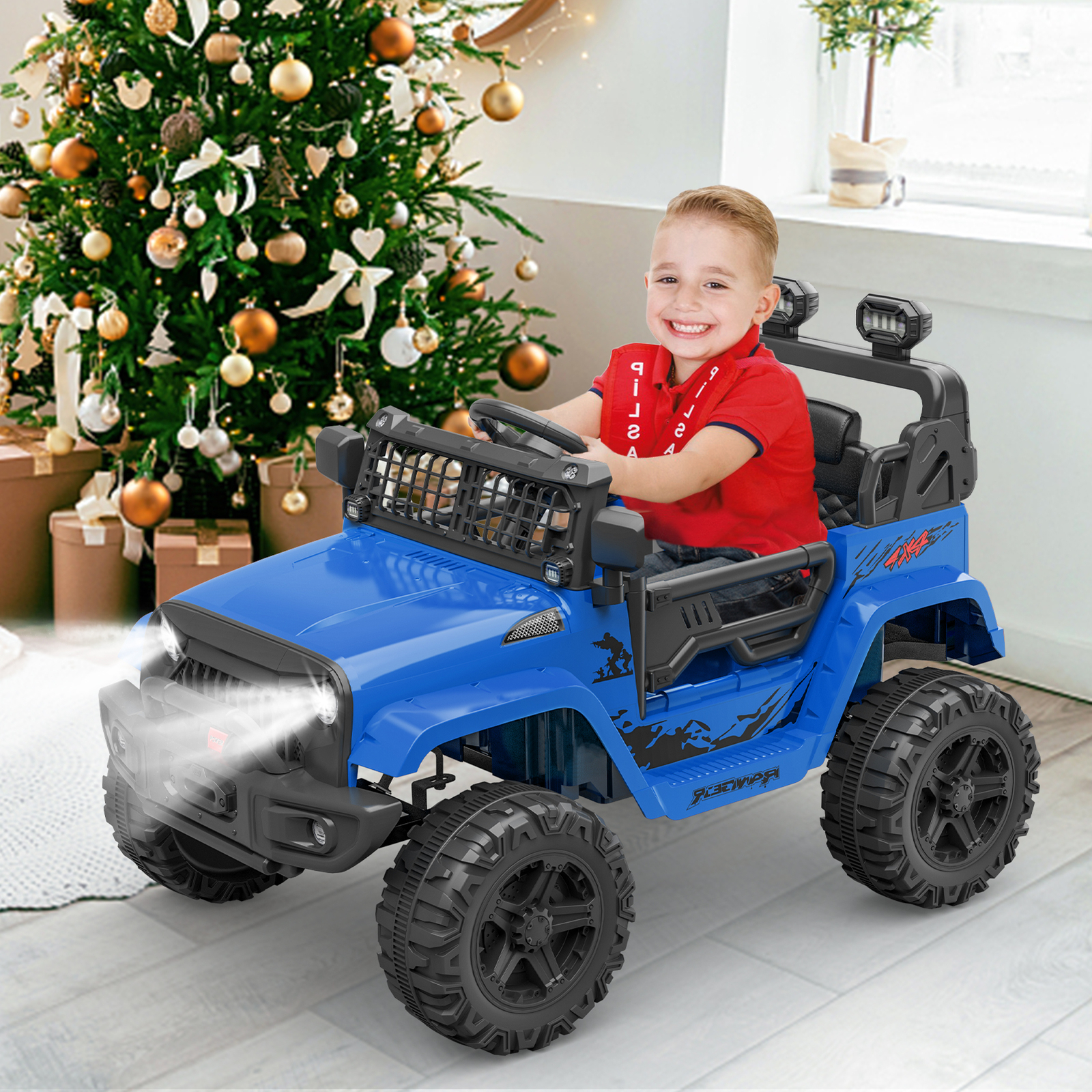 Kids Electric Ride On Truck Toys 12V Power Battery Car Blue with Remote Control