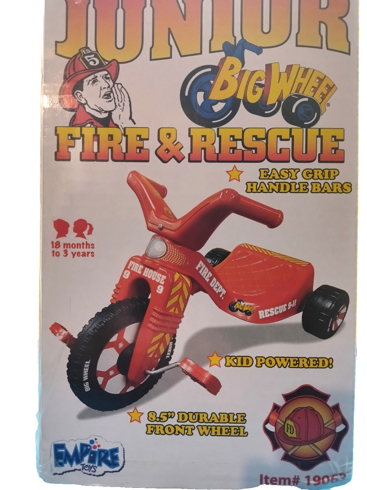 Big Wheel Item #19063 Junior Fire and Rescue Trike, Ages 18 months – 5years