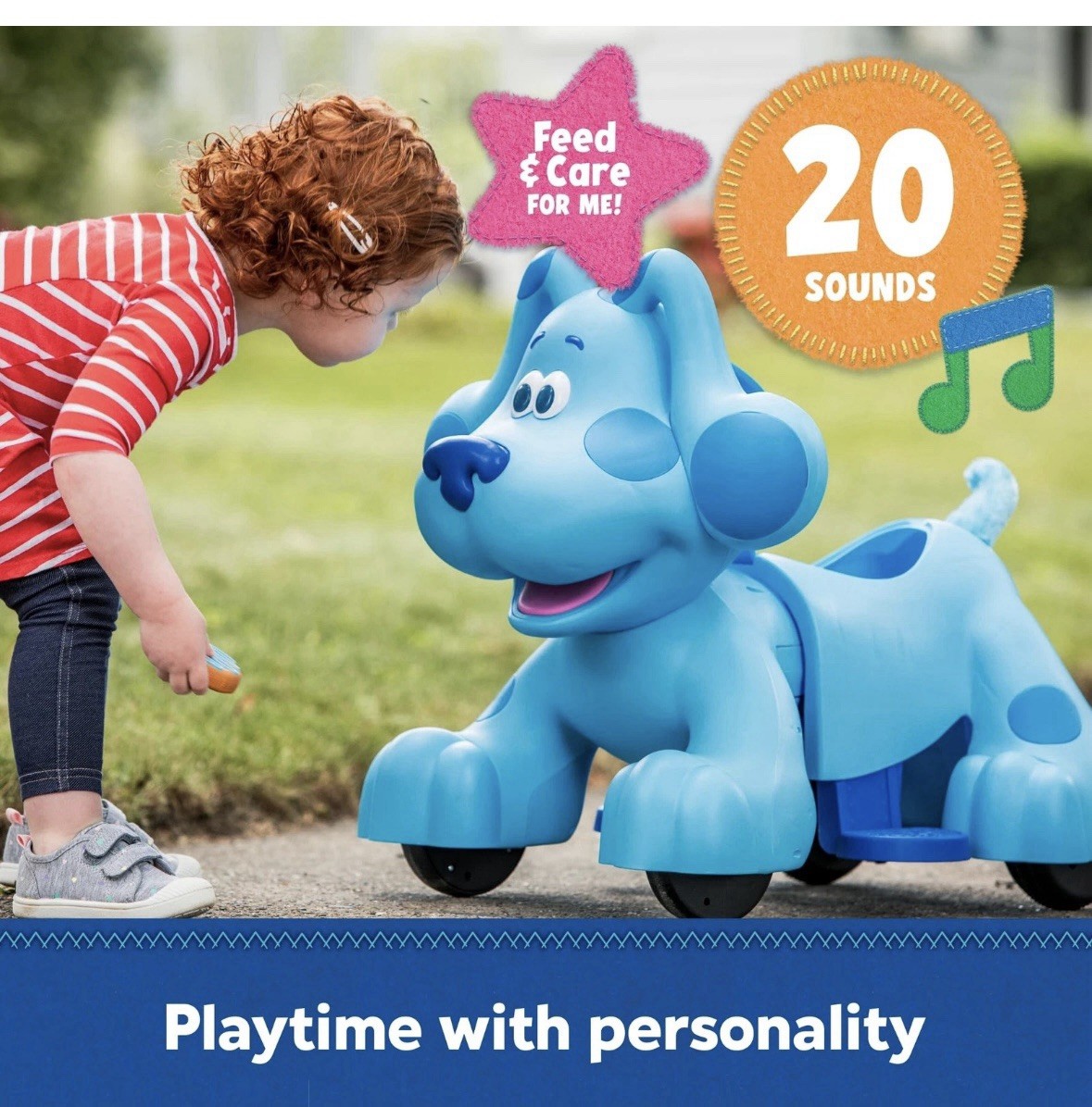 6V Rideamals Blue’s Clues Snack Time Interactive Ride-On Toy, for Ages 18-30 Mon