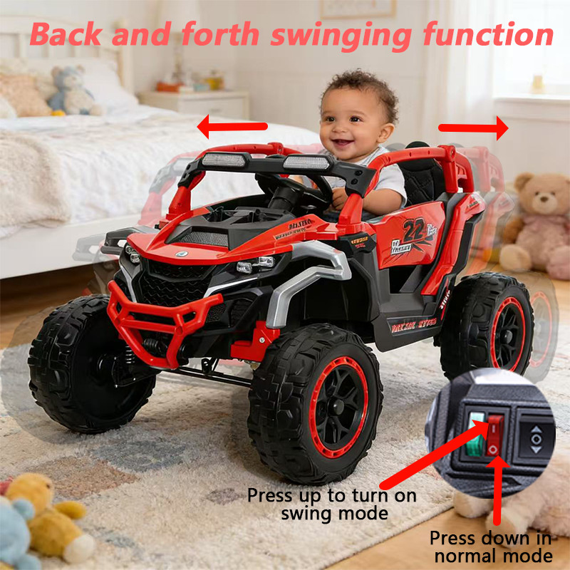 12V Kids Electric Car Truck 2 Seater Ride on UTV Toys with Remote LED Music Red