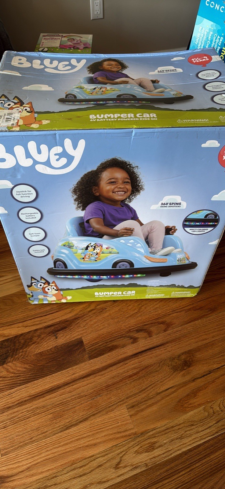 Bluey by 6V Bumper Car Ride on Toy for Children BRAND NEW IN BOX NEVER OPENED