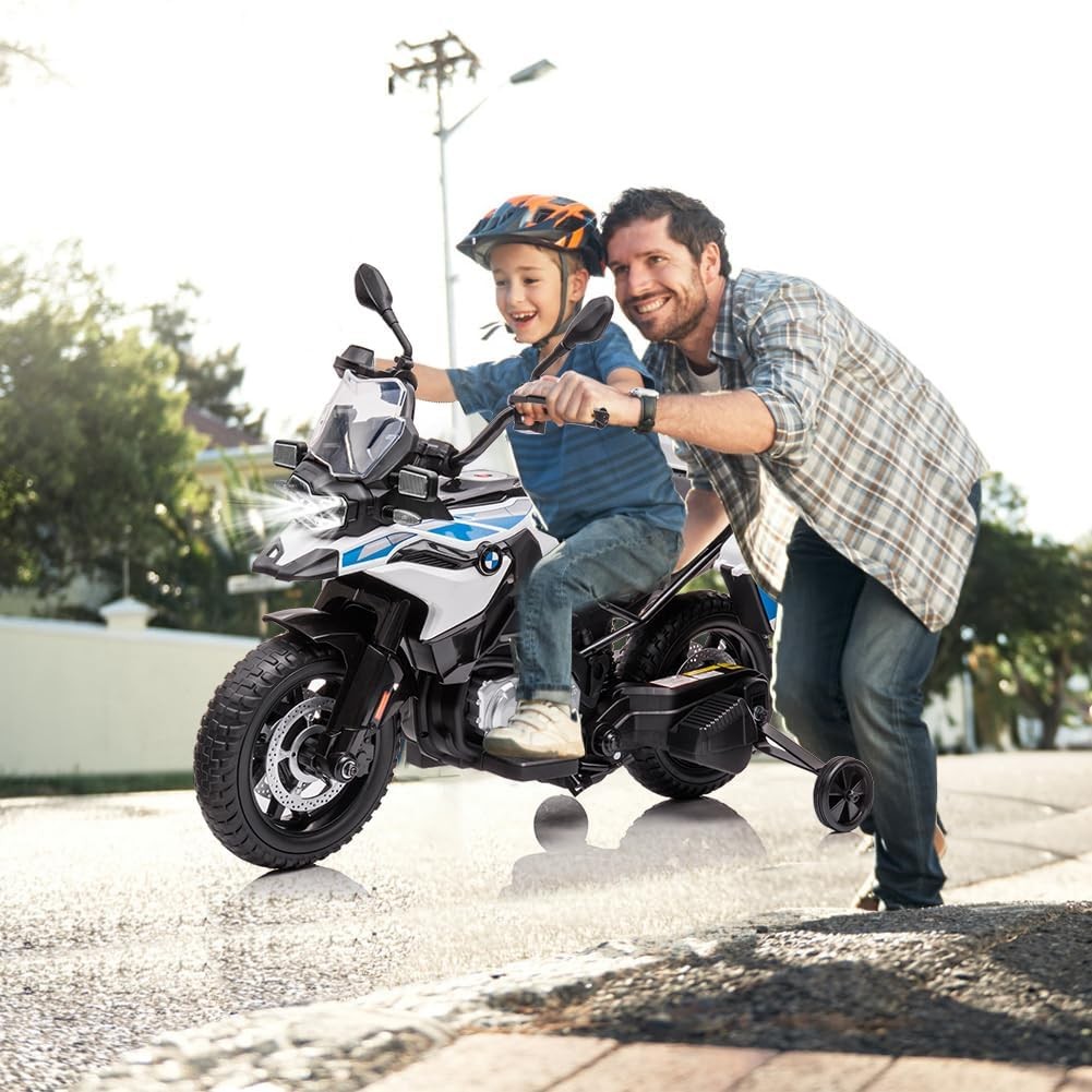 GARVEE 12V Electric BMW Licensed Police Motorcycle Toy for Kids 4-8 – LED Lights