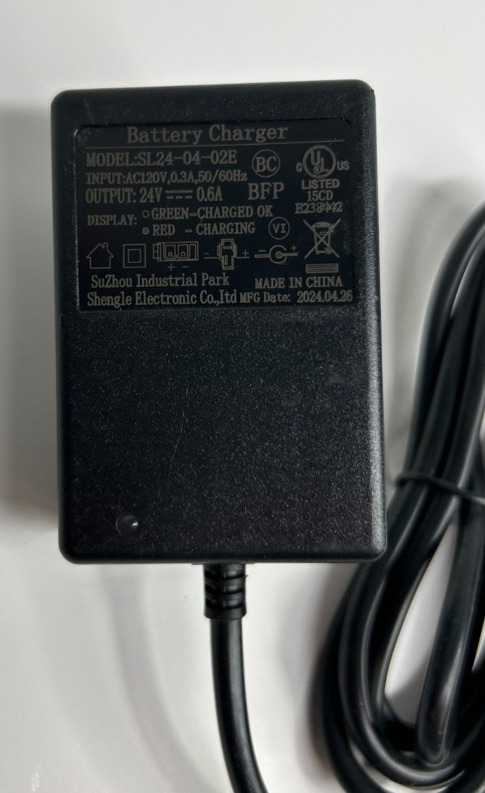 24V B Plug Kids Ride on Car Charger,24 Volt Battery Charger SL24-04-02E – NEW