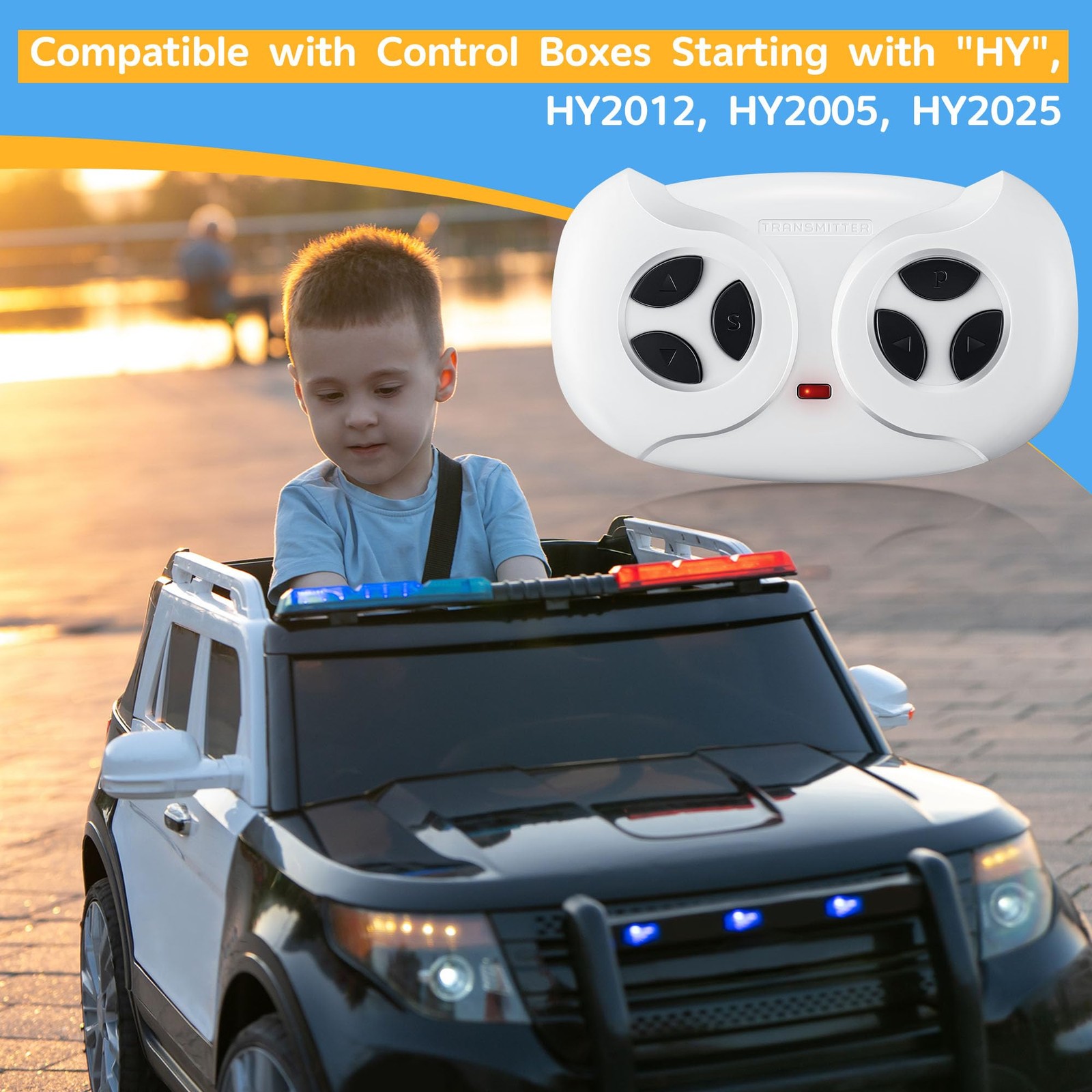 Saillong 2.4G Remote Control for Kids Electric Car, White white