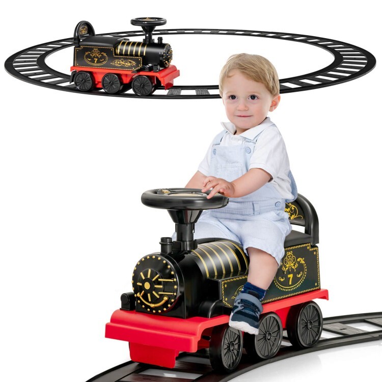 6V Rechargeable Battery Kids Ride on Electric Train Gift Kids w/Durable Wheels