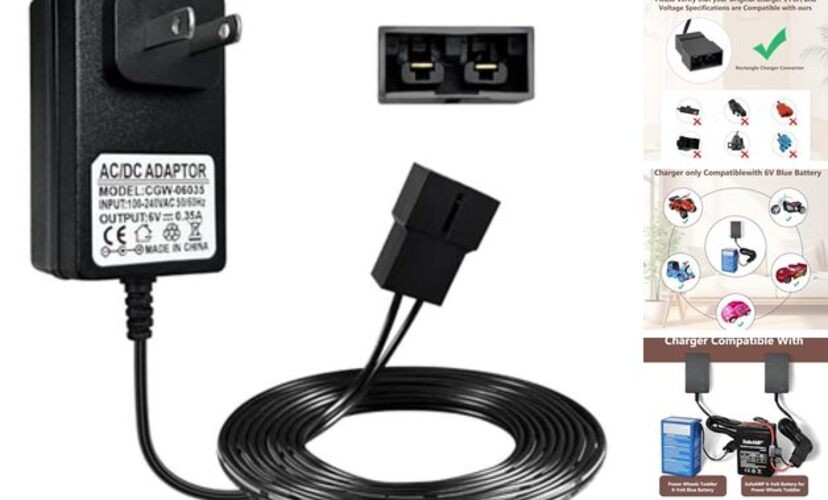 for Fisher-Price Power Wheels 6V Battery Charger for Ride-On Toys, Replacement